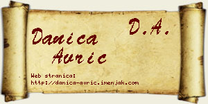 Danica Avrić vizit kartica
